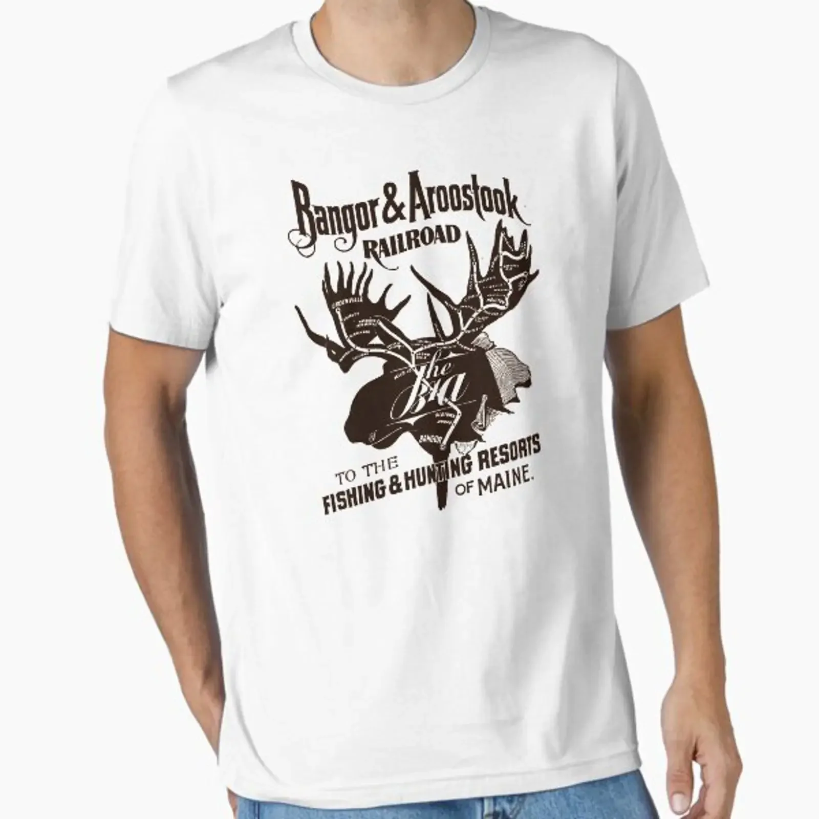 Vintage Maine Hunting Destinations Essential T Shirt vintage Washed streetwear designer clothes Versatile Stretched Comfortable