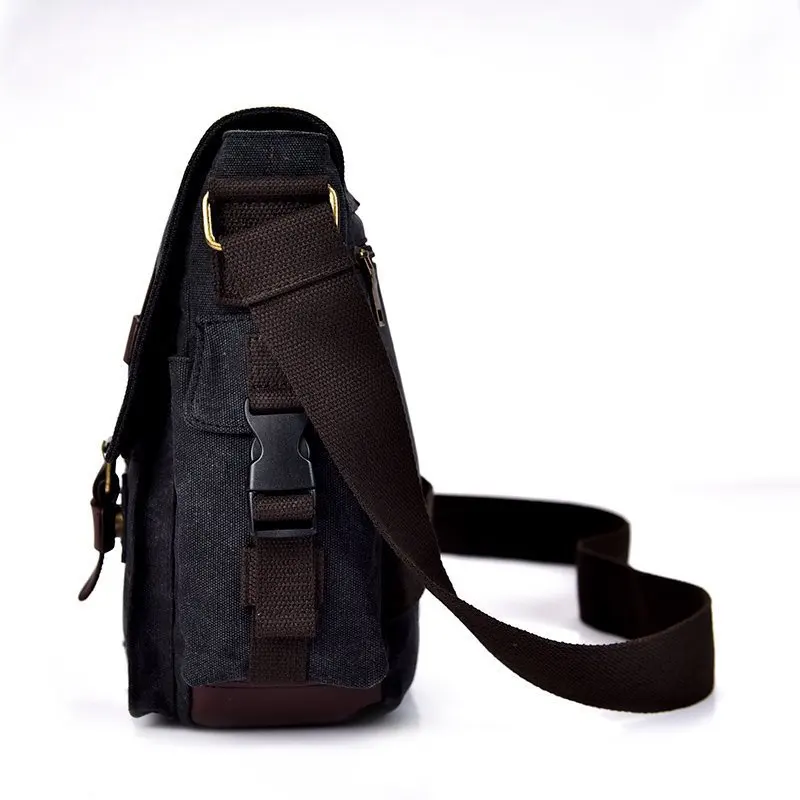 Retro casual canvas trendy computer single shoulder fashionable men's crossbody multifunctional mailman bag