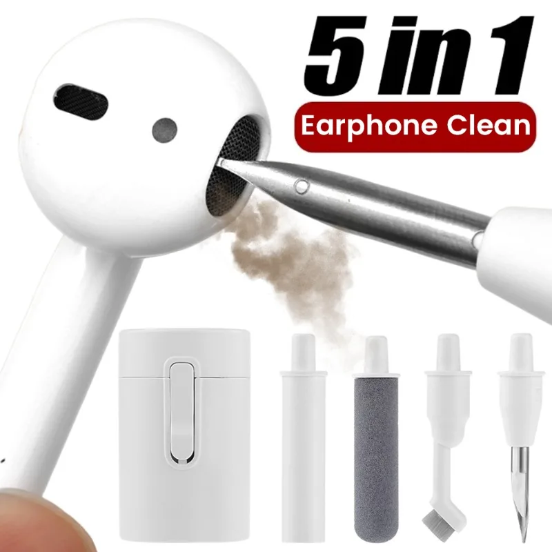 5 in 1 Wireless Bluetooth Earphone Cleaning Set Mini Portable Magnetic Earbuds Case Cleaner Sets for Apple AirPods Pro Lenovo