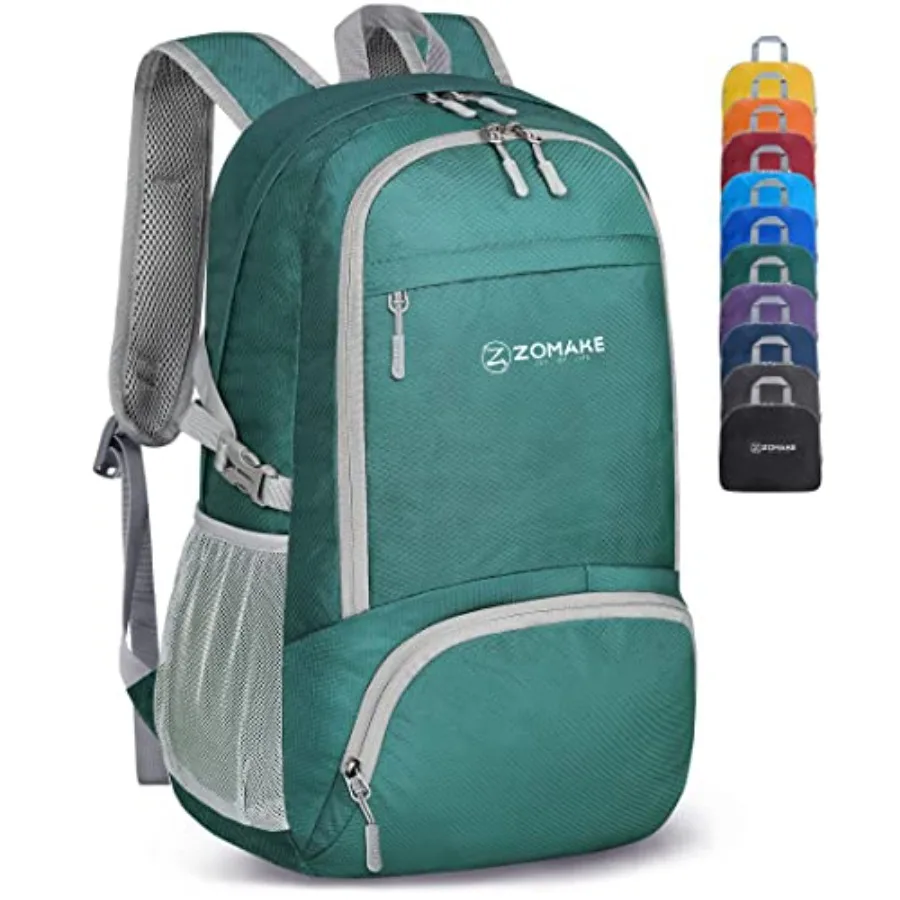 

Lightweight Packable 30L Foldable Hiking Backpack Water Resistant Compact Folding Daypack for Travel in Dark Green