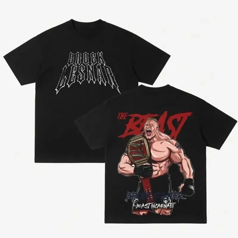 Brock Lesnar Merch Tee T-shirt Merch Men Short Sleeve Tee Unisex Tops Clothes Causal Female Y2K Tops