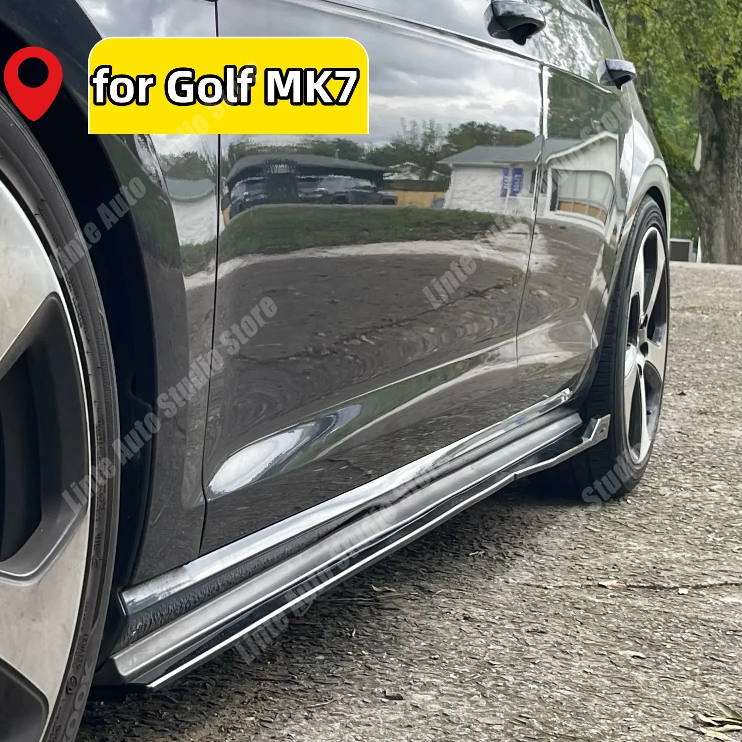 

4 шт. глянцевые боковые диффузоры для VW Golf VII MK7 MK7.5 Facelift GTI GTD R-Line 2013-2019, боковой спойлер, сплиттер, бампер, губа