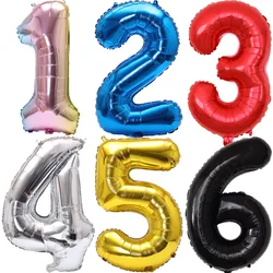 Ballon en aluminium avec chiffres dégradés arc-en-ciel de 32 pouces, 1-9, décor de fête d'anniversaire pour enfants, réception-cadeau pour bébé, réception nuptiale, plus d'options disponibles
