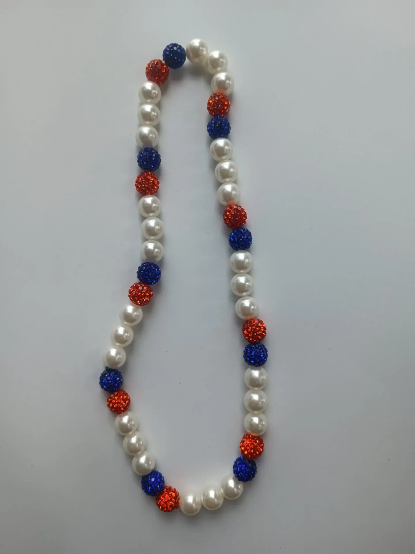 1pcs 10mm Plastic pearl Baseball Necklace for Men Bling Rhinestone Ball Beaded Necklace baseball Players Lovers Inspired g5 g2