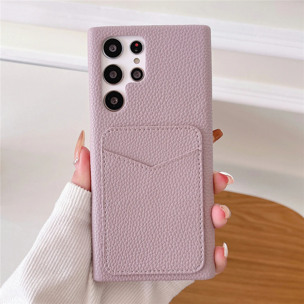 

Retro Litchi Leather Grain Phone Case For Samsung Galaxy S25 S24 S23 Ultra S22 Plus A53 A33 A13 A54 A34 A24 5g Soft Cover Funda