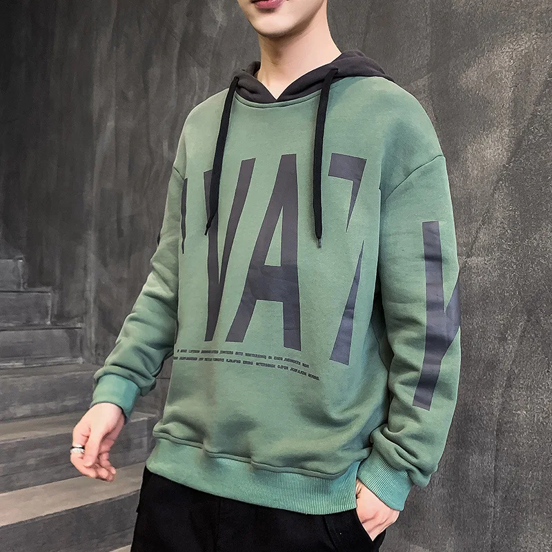 High Street Hoodie Men Hoodies Hooded Hip Hop Pullover Sweatshirt Male Streetwear Fashion Spring Autumn Print Sweatshirts Men