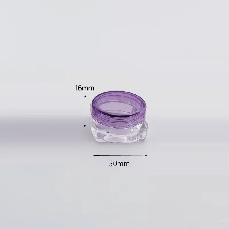 100 ชิ้น 3 กรัม Empty Square Jars รีฟิลมินิภาชนะพลาสติกเครื่องสําอางขนาดเล็ก Little ครีม Jar น้ําหอม