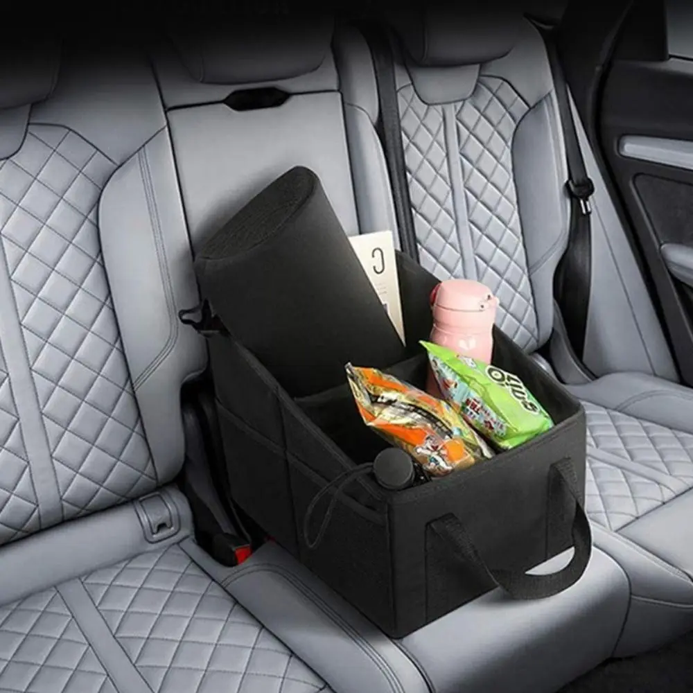 

Oxford Cloth Car Trunk Organizer Save Space Black Collapsible Car Storage Large Capacity White Sundries Storage Box Supplies