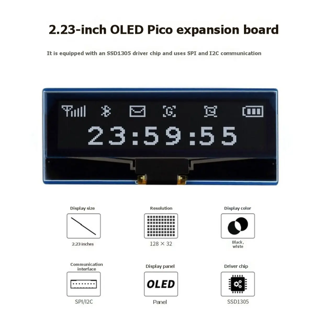 2.23inch OLED Display Module for Display SSD1305 128x32 Pixels /SPI Communication