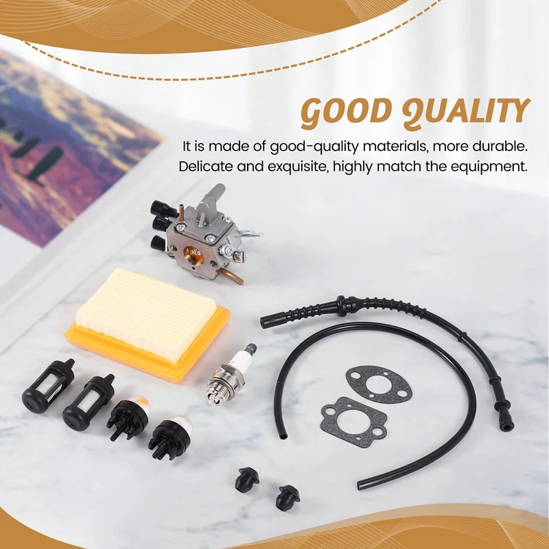 Carburetor Air Filter Bulb Fuel Repower Kit Fit for FS120 FS200 FS250 FS300 FS350 FR450 String Trimmer-A68X - view 5