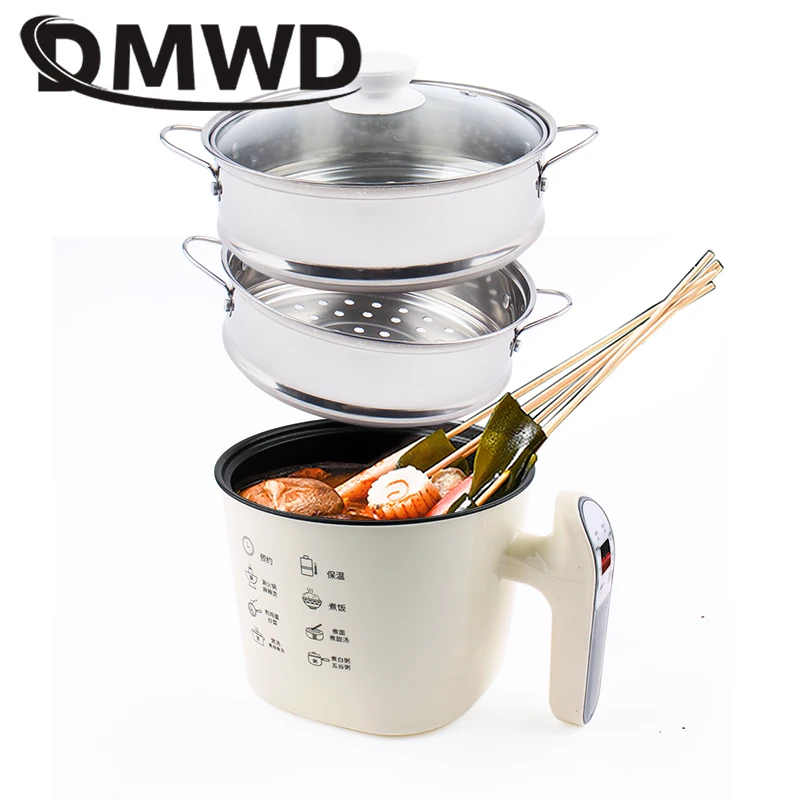 Intelligent Electric Skillet Hotpot Multi Cooking Boiler Eggs Food Steamer Soup Pot Noodles Pasta Stew Frying Pan Rice Cooker EU