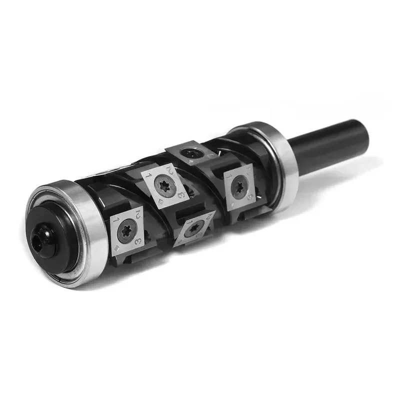 China Manufacturer Carbide Insert Flush Trim Router Bit with Bearing 65mm Cutting Length 1/2 Inch Shank for Woodwork Trimming