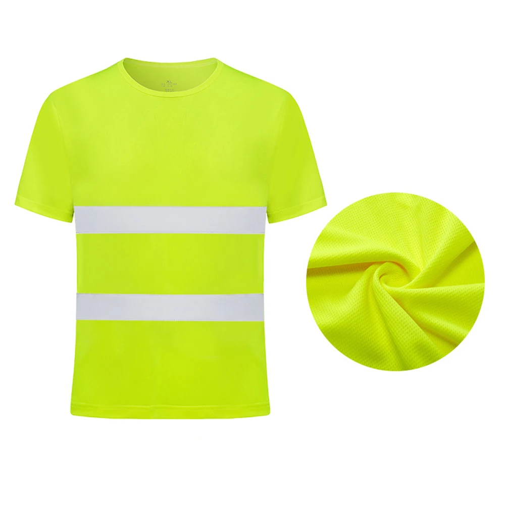 Reflective T-shirt Bird Eye Cloth Breathable Construction Site High Visibility Short Sleeved Work Clothes