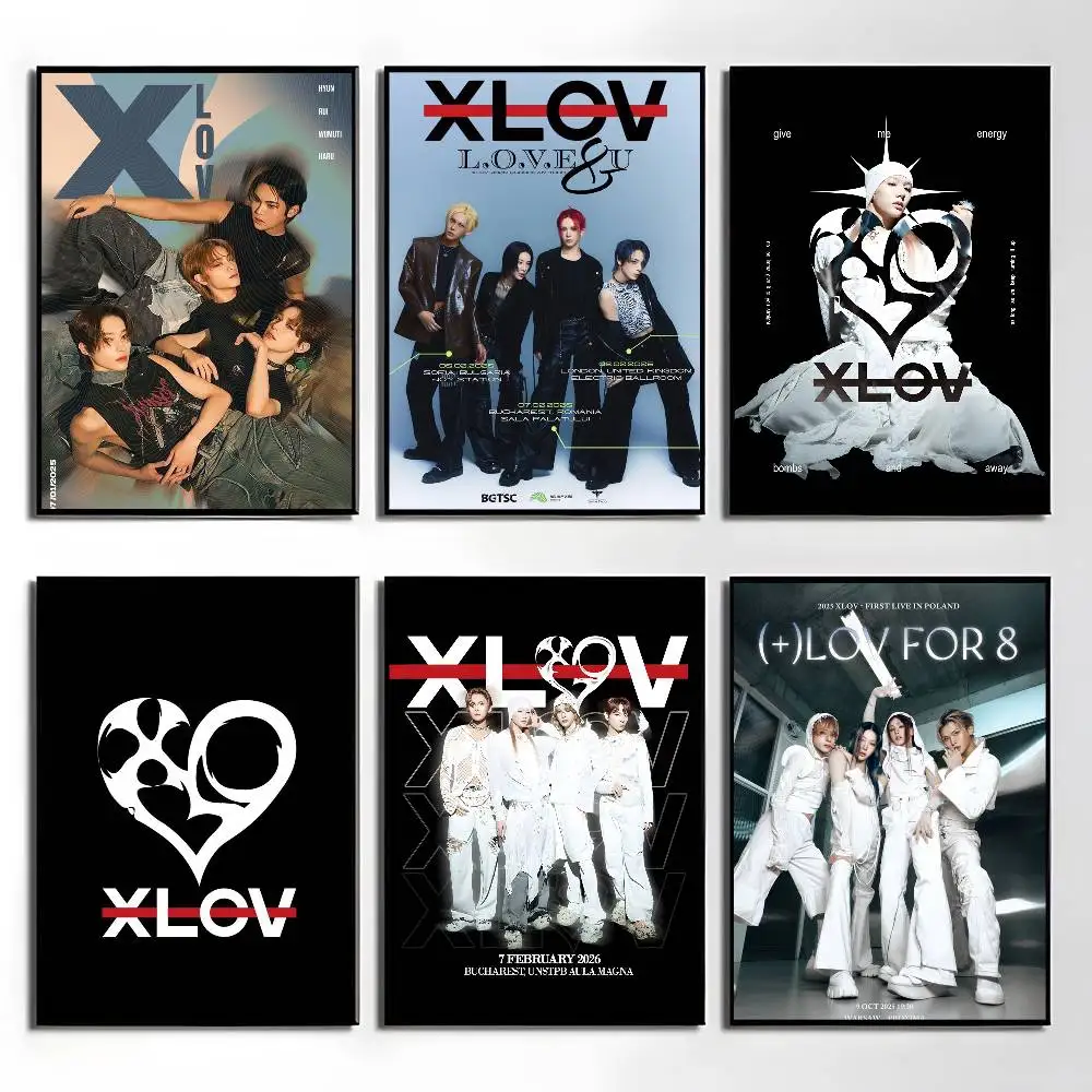 1 Stück beliebtes K-Pop-Gruppen-X-XLov-Poster, Aufkleber, Druck, wasserfeste Wandkunst für Wohnzimmer, Schlafzimmer, Heimdekoration