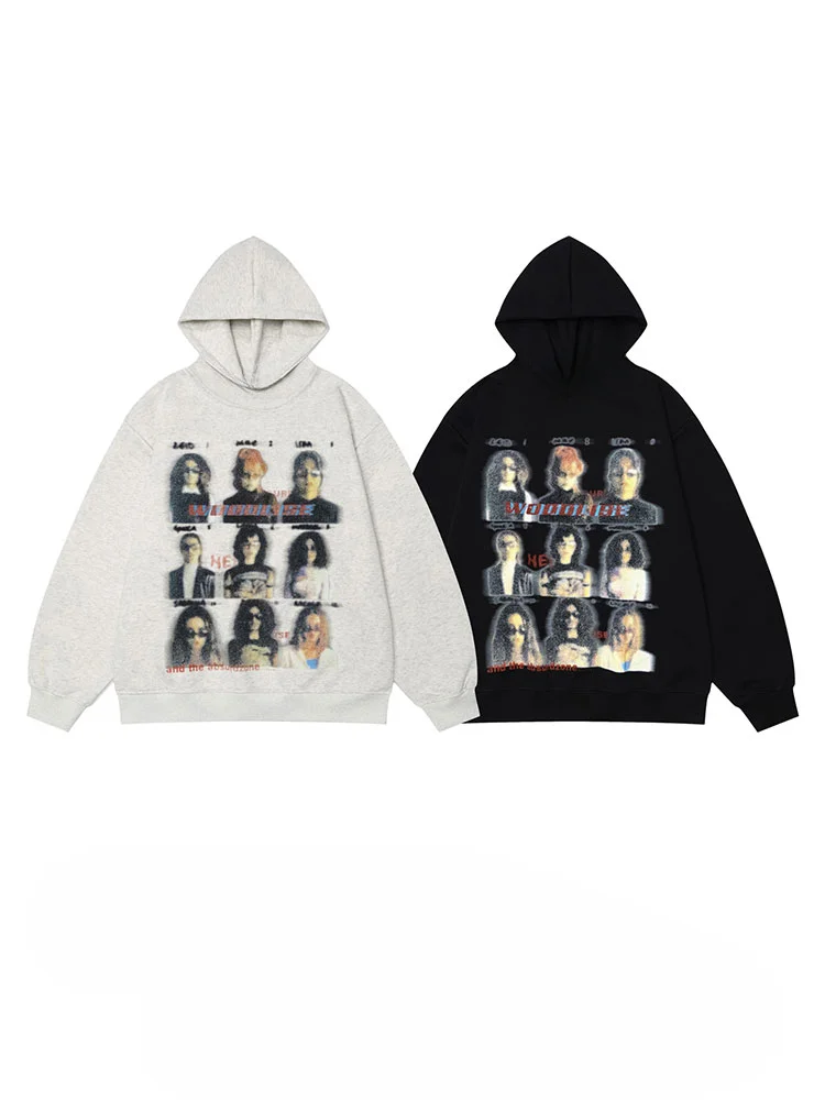 

KKyesiou Spice Girl Print American Street Cotton Fleece Hoodie Men's and Women's Oversized Street Blockbuster Trend Top