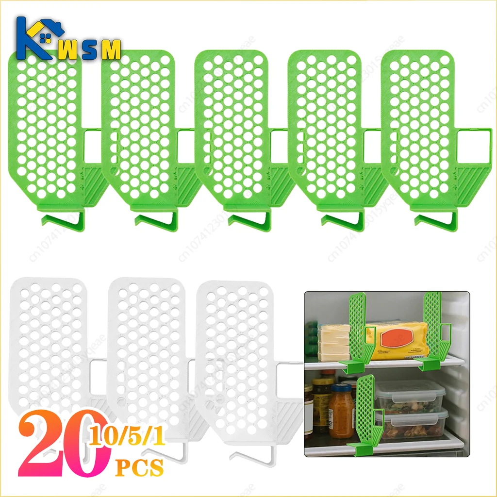 

1-20 шт. регулируемые перегородки для полок холодильника, пластиковые перегородки для хранения, органайзер для дверей холодильника, зажимы для домашнего использования на кухне