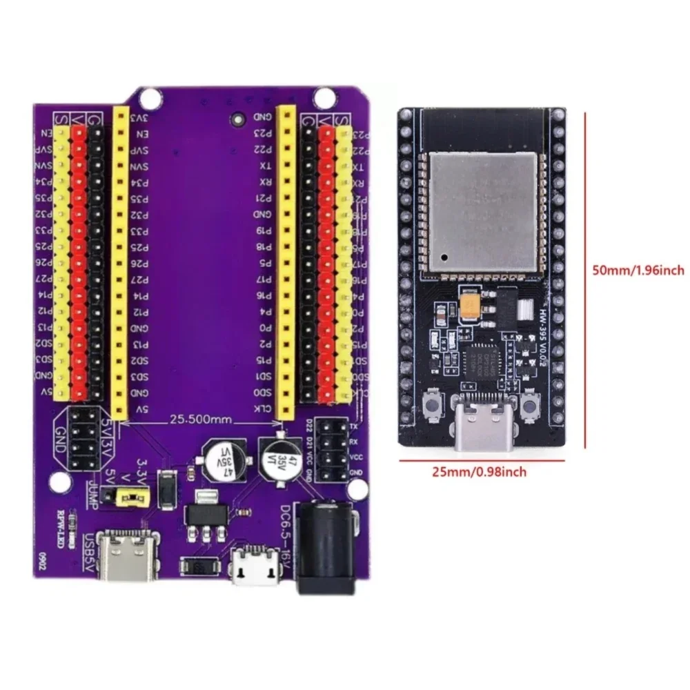 Development Board TYPE-C USB CP2102 WiFi+Bluetooth Ultra-Low Power Consumption Dual Core for ESP32-DevKitC-32 38PIN