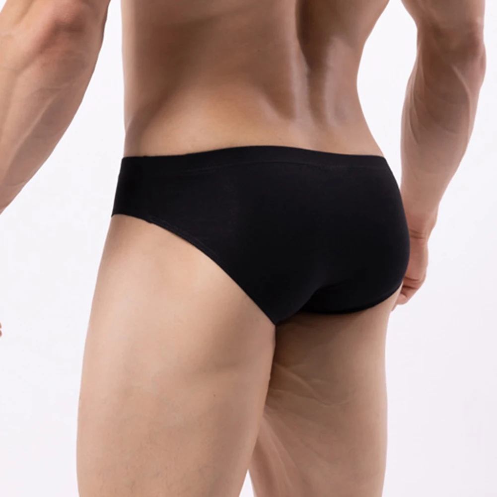 Sexy Men Briefs Cotton Underwear Jockstrap Hip Lifting Short Trunks Solid Low Waist Panties Elasticity Breathable Underpants