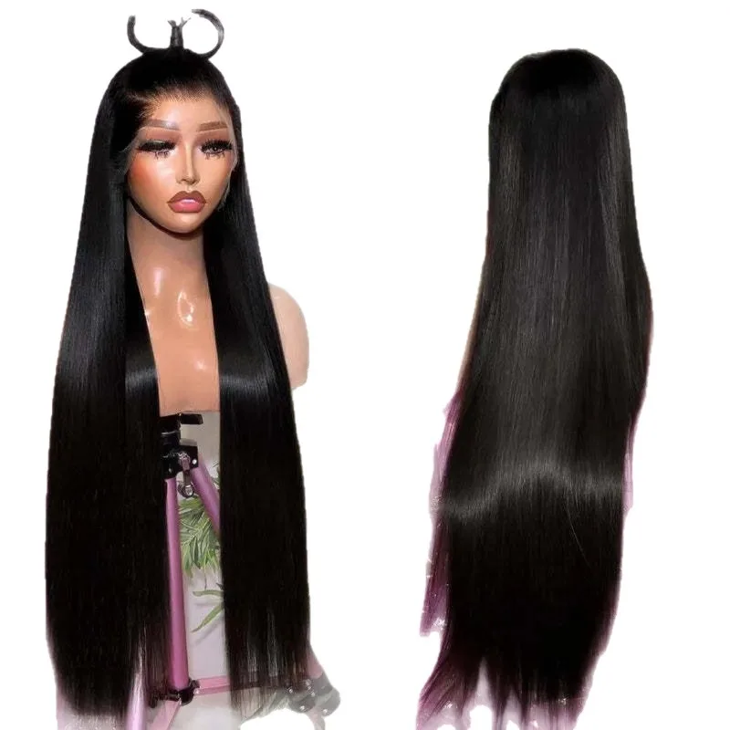 Wig real hair long straight hair curly hair real  lace headgear 5x5 13x4 headgear 40inch