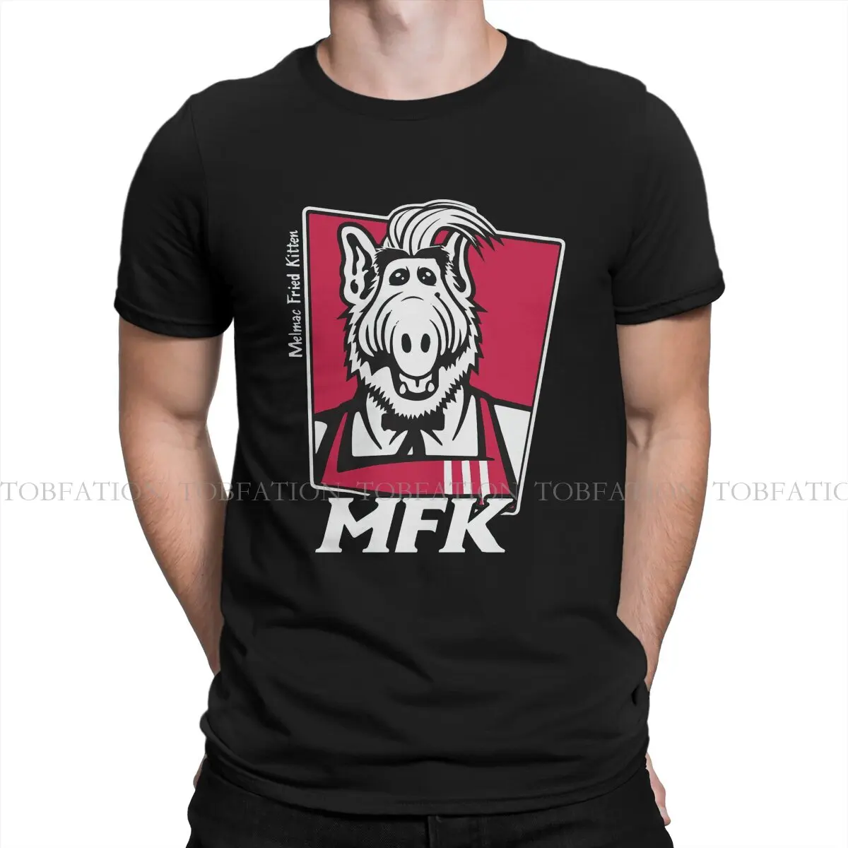 

Melmac Fried Kitten MFK Classic ALF T Shirt Classic Fashion Large Crewneck TShirt Harajuku Men's Tops