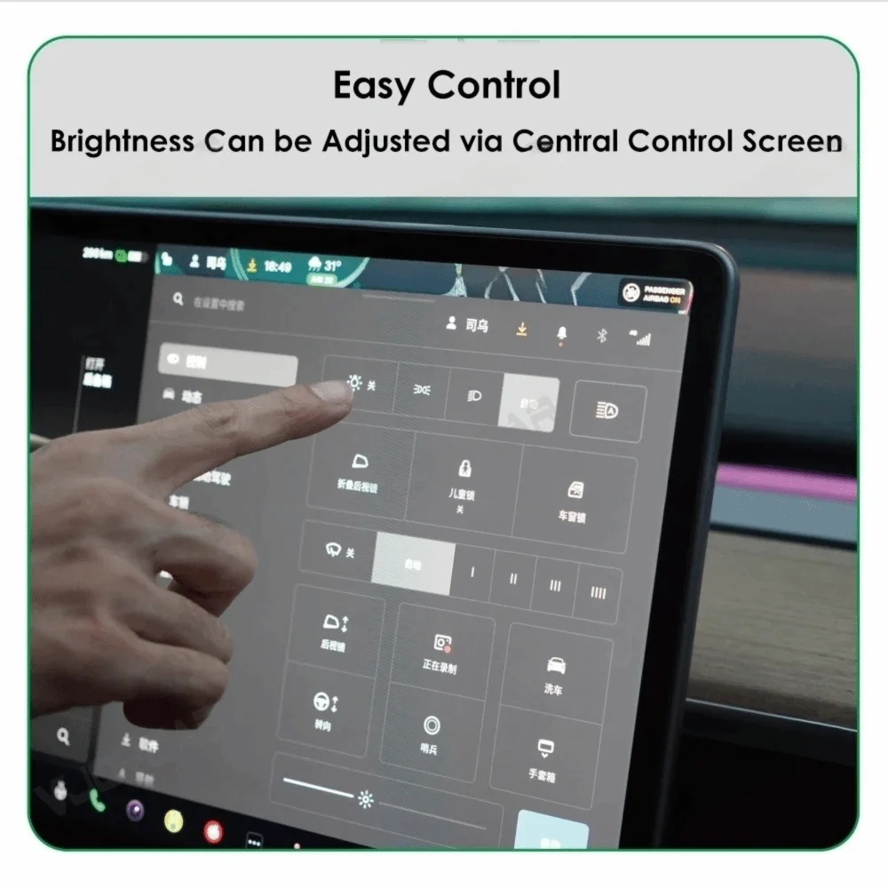 

2-in 1 Smart Air Vent Ambient Light System BSD System for Tesla New Y Juniper Model 3 Highland Model 3 Y 2021+