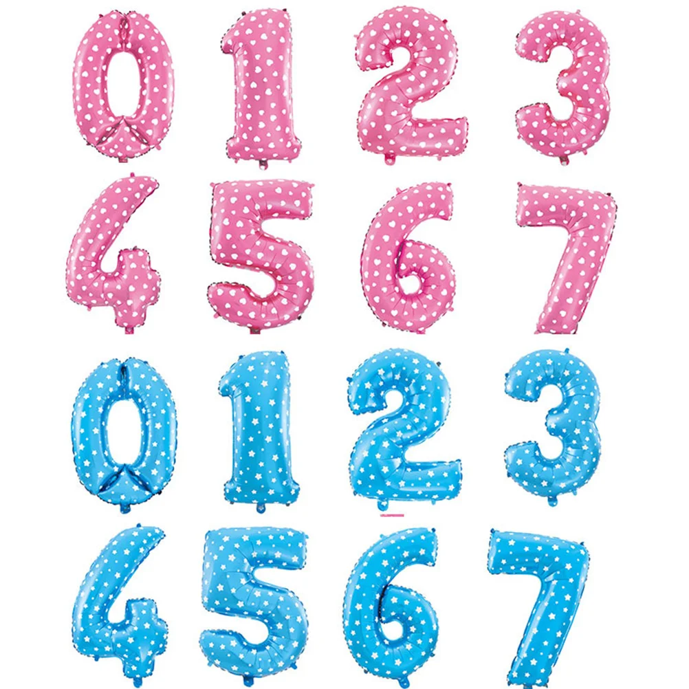 بالون رقم رقائق الألومنيوم مقاس 32 بوصة قابل لإعادة الاستخدام لتزيين حفلات أعياد الميلاد والزفاف والذكرى السنوية باللون الأزرق رقم 2