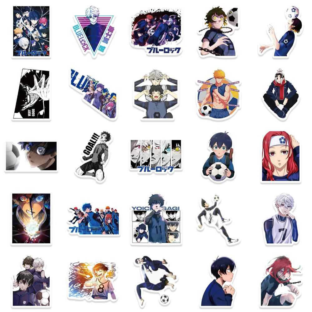 10/30/50pcs Cool Nagi Bachira Blue Lock Stickers Isagi Chigiri Anime Sticker Waterproof Suitcase Luggage Notebook Shidou Decals