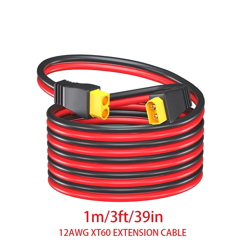 JMUYTOP 3FT 12AWG XT60 Panelmontage-Kabel XT90 Stecker auf Buchse Kabel Hochleistungs-Solargenerator/LiPo-Akku/FPV-Drohnen-Adapter