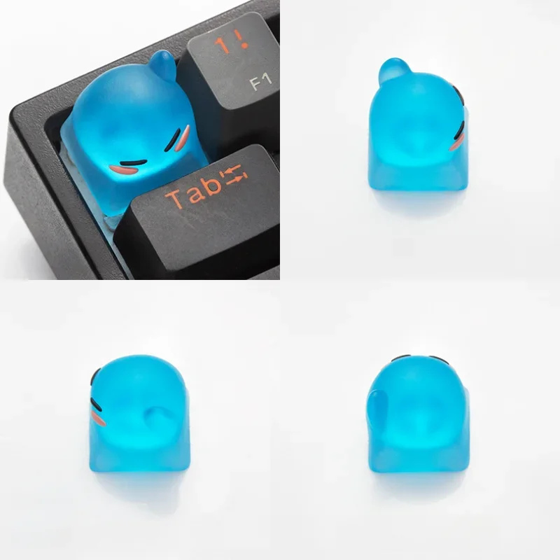 Cute Slime Artisan KeyCap Custom Handmade Resin Keyboard Cap Rimuru Tempest Anime Key Cap for Mechanical Keyboard Accessories