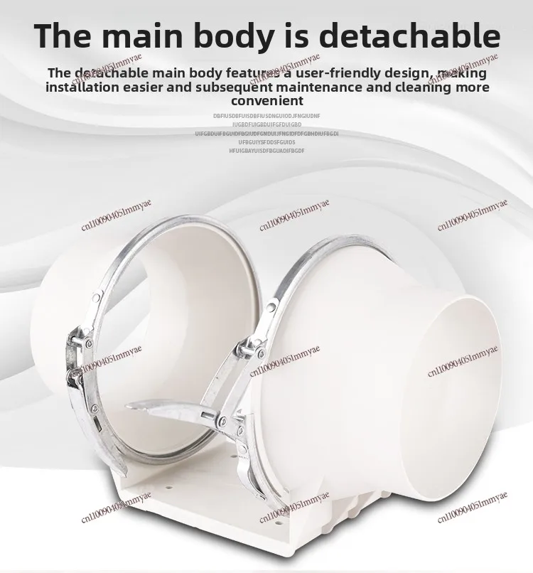 مروحة قناة مستديرة 220 فولت مروحة مسودة حثية مروحة عادم قوية صامتة منزلية #5