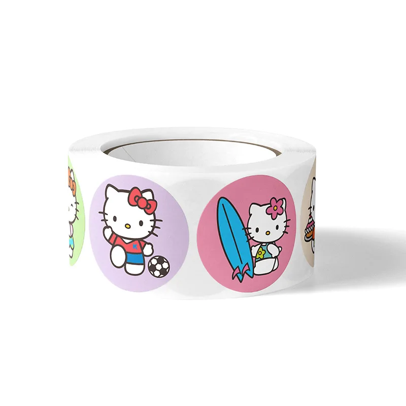 500 szt. Naklejki z kreskówkami Sanrio Hello Kitty dla dzieci, naklejki nagrody, etykiety, naklejki na etui na telefon, naklejki do scrapbookingu, zabawki dla dzieci, prezenty