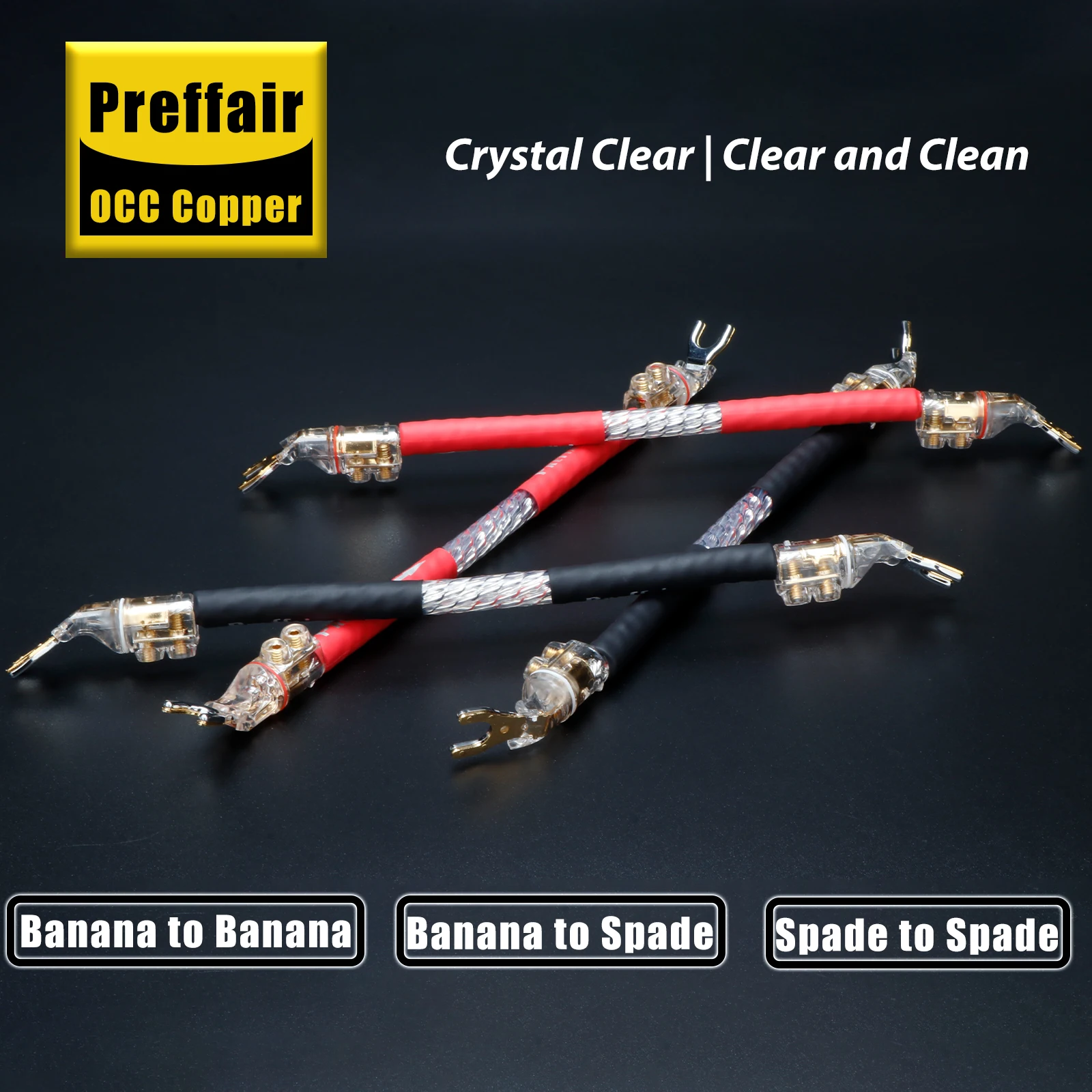 

4PCS Hifi speaker jumper bridge audio cable OCC silver plated audio jumper cable with rhodium plated WBT banana Y Spade plug