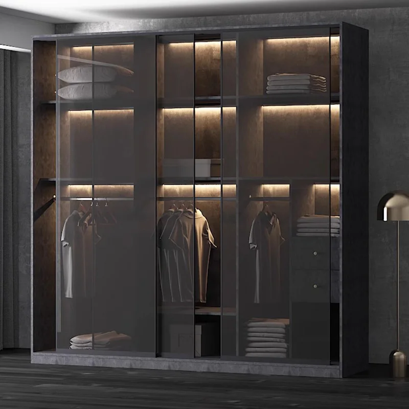 Display Luxury Wardrobes Clothing Rack Free Shipping Storage Organizer Apartment Cabinets Tall Glass Closets Abiertos Furniture