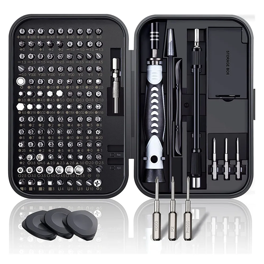 Verbesserter Präzisions schrauben drehers atz 130/152 in 1 Reparatur werkzeugs atz Magnetschraubendreher-Kit mit eingebauter Mini-Box für Elektronik