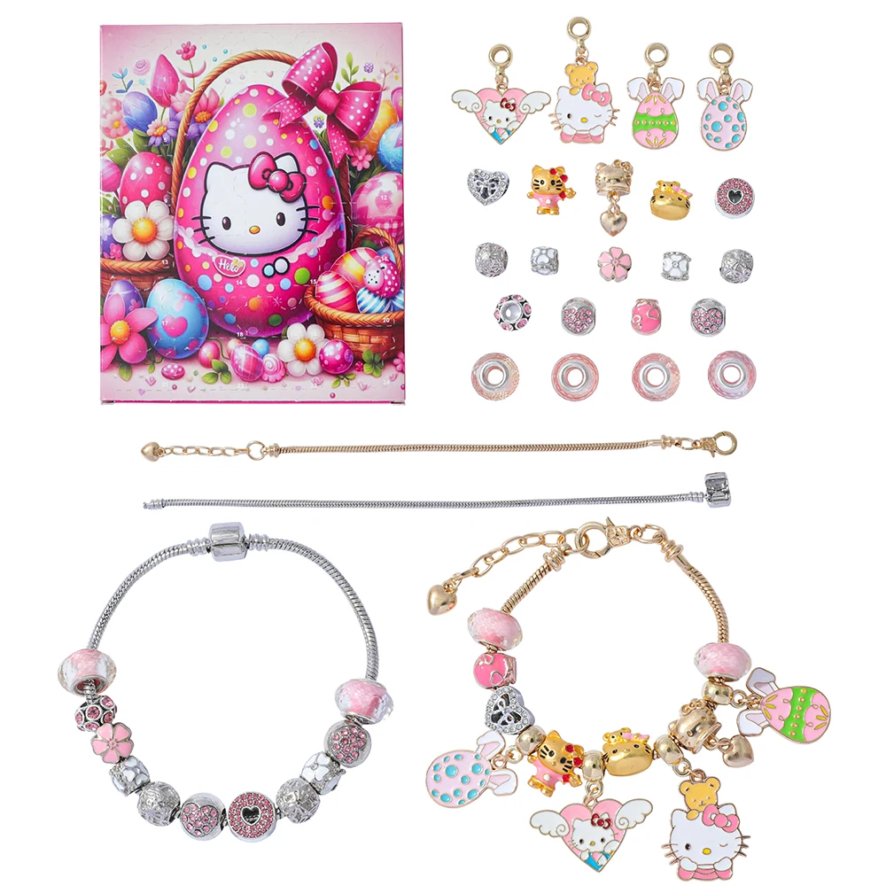 Kawaii Cartoon HelloKitty DIY Armband Emaille Anhänger Perle DIY Blind Box Kreative Spielzeug Schmuck Zubehör Geschenk für Kinder