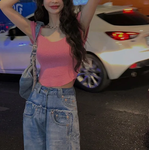 

7149 Summer New Hong Kong Style Square Neck Wave Irregular Waist Fly Design Cool Silk Short Sleeve Women