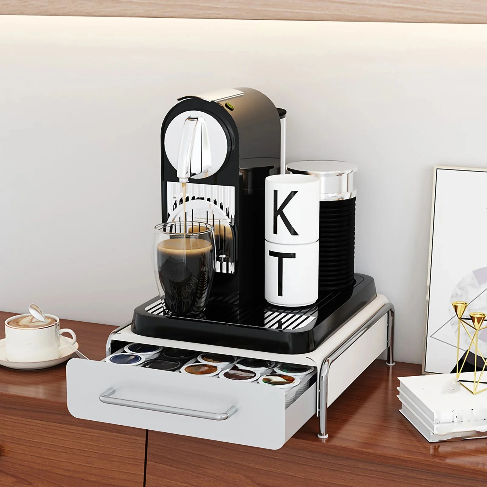 Kapsel Kaffee Display Rack Lagerung Schublade Bar Ins Wind Tischplatte Teebeutel Aufbewahrung sbox