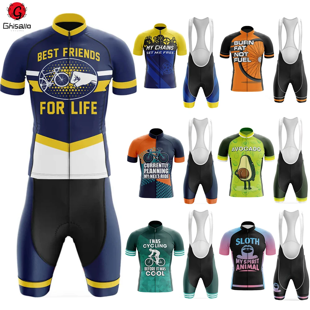 

21 New Style 16 Cycling Jersey Set Bicycle Suit Bike Summer Sleeve Men Bib Shorts Clothes Por Team Men Bike 20D Gel Pad Lasting