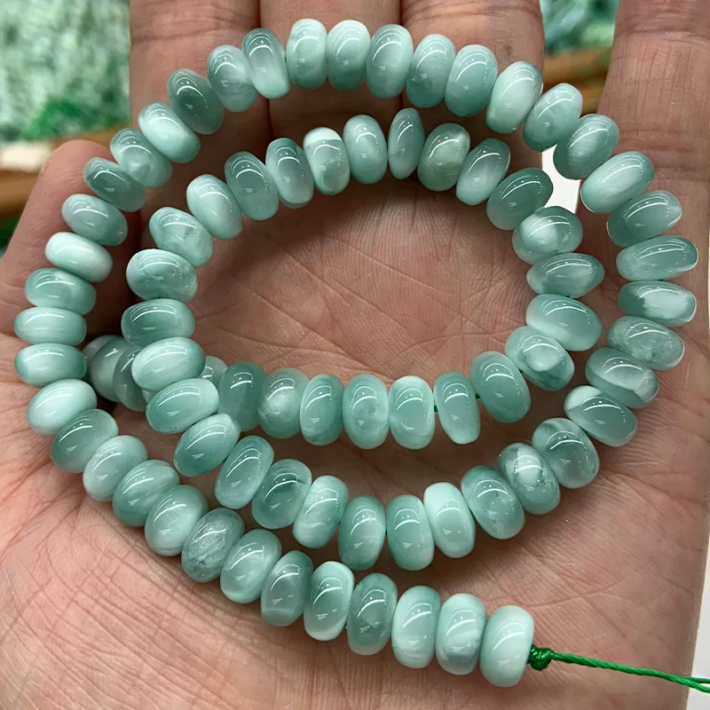 Natural Peacock Angelite Stone Beads 15\'\' Rondelle DIY Spacer Loose Beads For Jewelry Making Women Beads Bracelet Necklace Gift