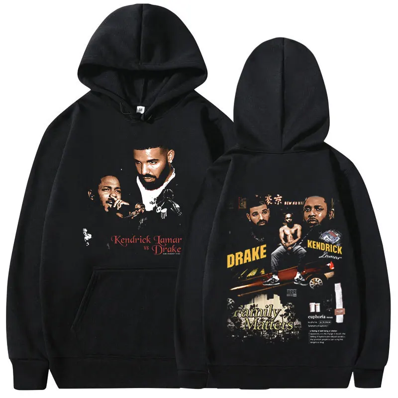 

Rapper Kendrick Lamar Drake Hoodie Men Fashion Hip Hop Vintage Sweatshirt Harajuku Casual Loose Long Sleeve Pullovers Streetwear