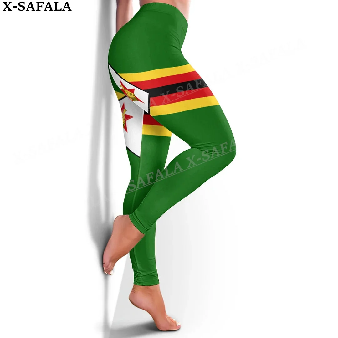 Zimbabwe Coat Of Arms Love Country Leggings 3D Print Women Yoga Girl Stretch GYM Slim High Waist Legging Summer Sports-1