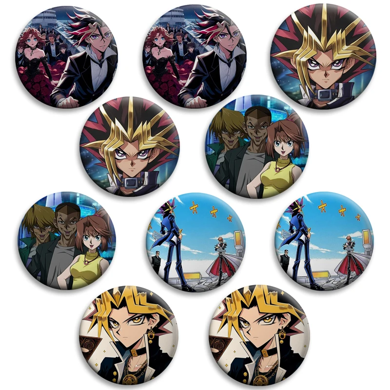 32/50/58mm Fashion Yu-Gi-Oh Anime Character Lapel Pins Yami X Yugi Creative Brooch on Bag Clothes Hat Accessories Fashion Gifts