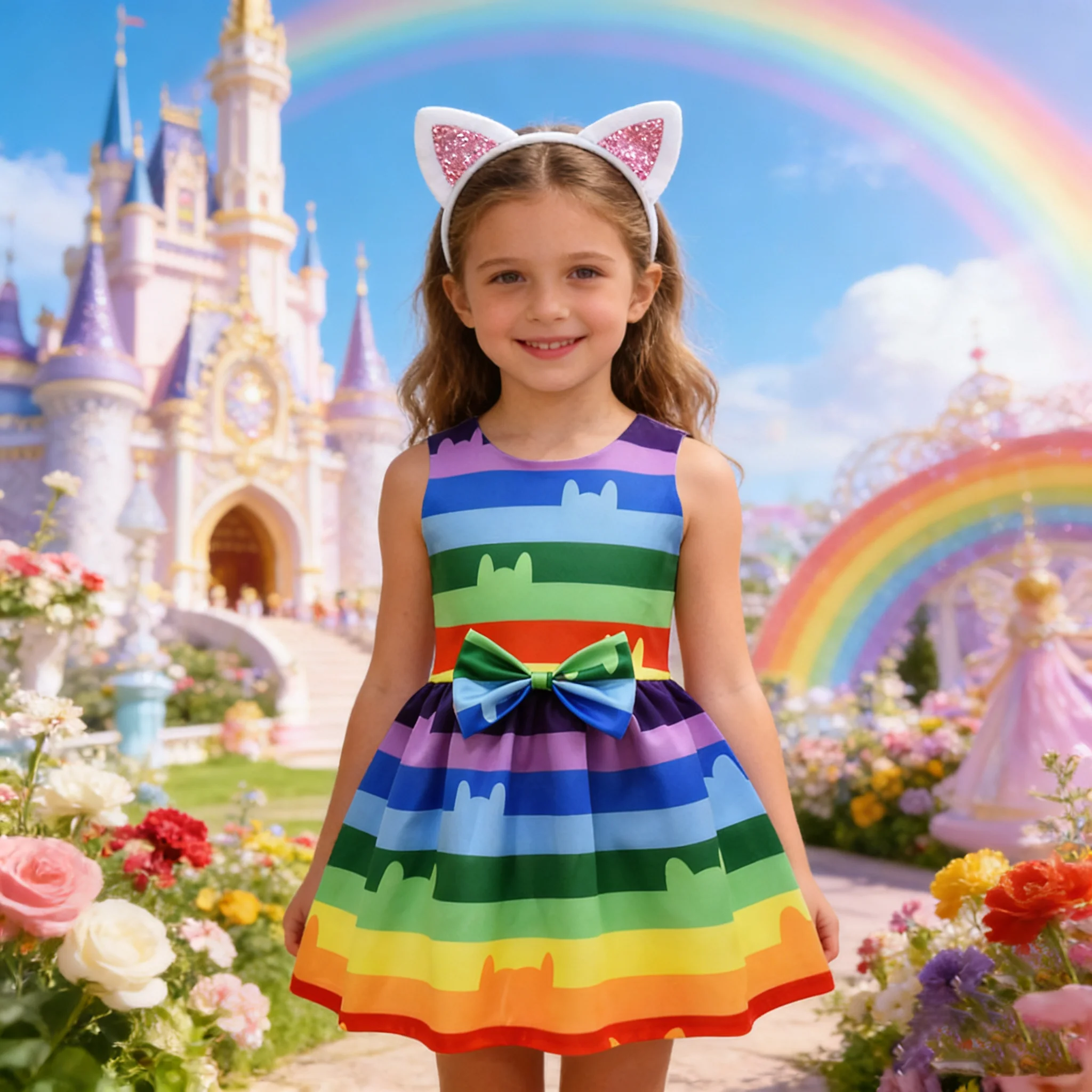 

Summer Dress Gabby Doolhouse Baby Girl Dresses Kids Gabby Cartoon Cat carnival party Costume Children Sleeveless Casual Dress