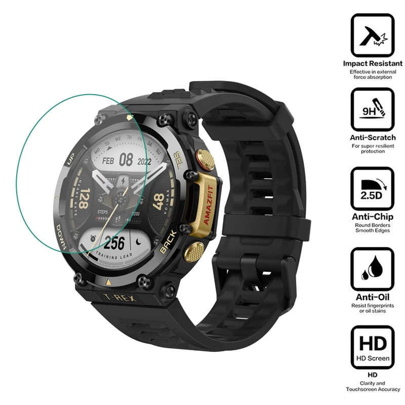 Hard Tempered Glass Protective Film For Amazfit T-Rex Ultra/2/Trex Pro Smart Watch Screen Protector Cover T-rex2 Accessories