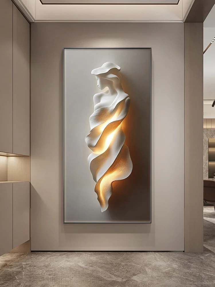 2025 Modern Light Luxury Entrance Door Decoration Painting Simple Abstract Art Corridor Hanging Painting Wall Lamp Wall Fitting - Image 3