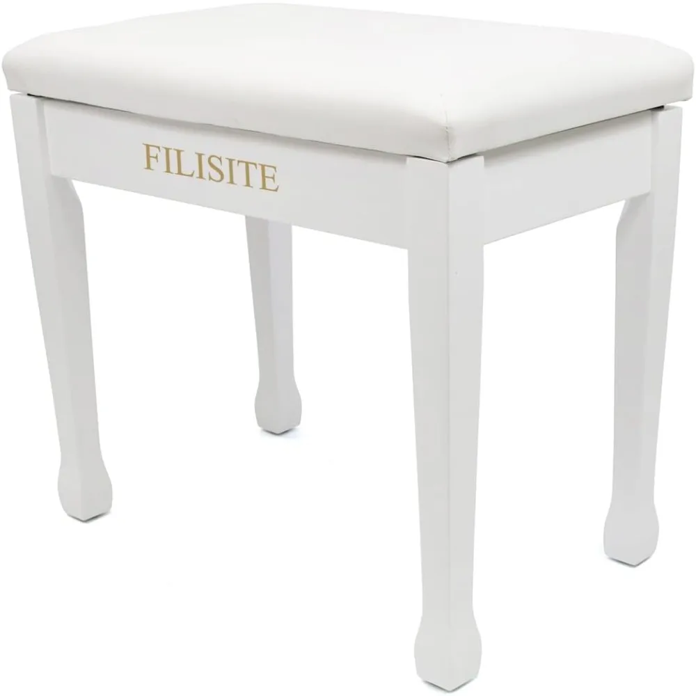 Piano Bench with Waterproof Padded Cushion, Makeup Stools for Vanity, Bench for Living Room/Bedroom XJ580-2(White)