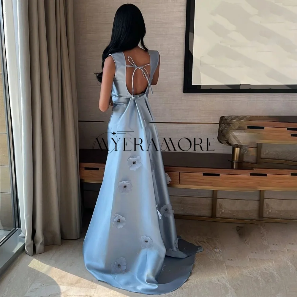 فساتين سهرة فاخرة برقبة دائرية بدون أكمام حورية البحر بدون ظهر فساتين حفلات على شكل زهرة مخصصة