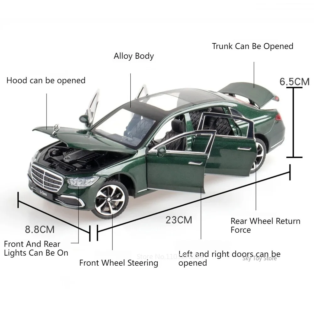 Scala 1:24 E300EL S400L Pressofuso In Lega Modello Giocattoli Auto Porte Aperta Suono Luce Tirare Indietro Veicolo In Miniatura Per Bambini Regali di Festa