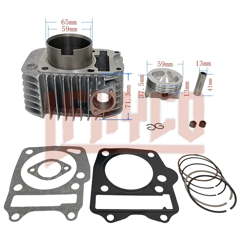 

Motorcycle 59mm Big Bore Cylinder Kit Motor for Honda EFI SUPRA X 125 ANF125 KPH125 INNOVA 125i WAVE KSSG XRM125 RS125 Motoblock