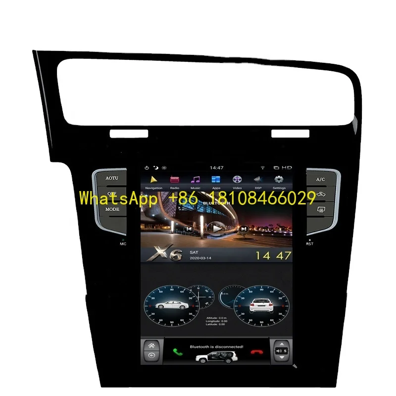 

10,4-дюймовый вертикальный экран Tesla PX6 Android 9,0 автомобильный мультимедийный плеер для VW Golf 7 2010-2018 автомобильный GPS Navi стерео радио